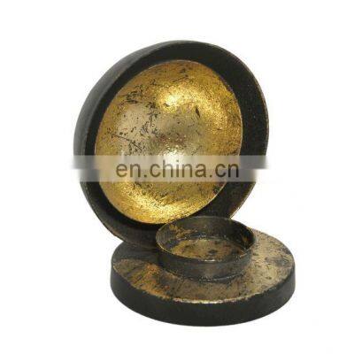 Iron Tea Light Gold & Black Candle Holder for Sale