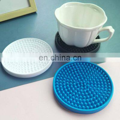 High Quality Anti Slip Soft PVC Logo Round Eco Friendly Tea Black Smart Cup Coaster