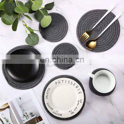 Latest Manufacturing Wholesale Cheap Cotton Natural Table Mat Circle Woven Placemats photo-5