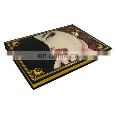 Custom Sample Rectangle Quad Steel Container Packaging With Mirror Gold Magnetic Palette Eyeshadow