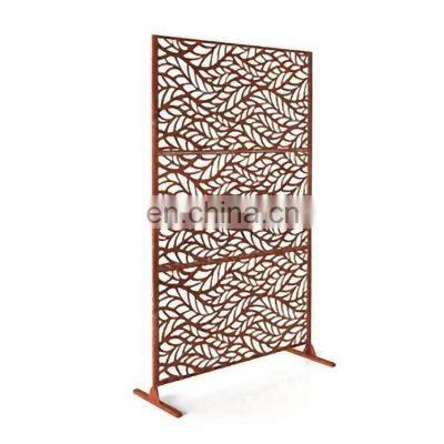 corten steel laser cut privacy screen metal wall siding