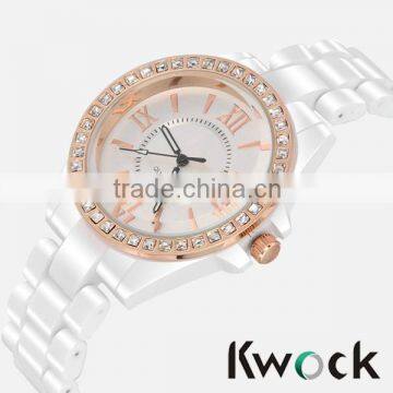 Luxury Elegant New White Ceramic Water Resistant Sports Lady Women Wrist Watch photo-5