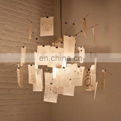 Nordic Home Decorative Hotel Office DIY Stainless Steel Chandeliers LED Photo Pendant Lamp