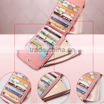 Ladies Woven Sheep Skin Leather Wallet With Zipper Genuine Leather Long Wallet for Women photo-2
