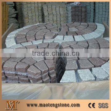 Flamed granite driveway paving stone mesh