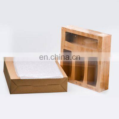 Compatible Plastic Baggie Food Home Storage Boxes Containers Ziplock Bags Bamboo Organizer And Dispenser Ffor Kitchen Drawer photo-2