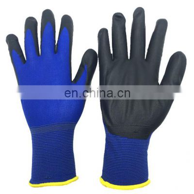 Construction Nylon 13G Industrial Labour Protective Work PU Coated Gardening Safety Gloves