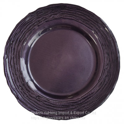 Amazon Sale Gold Silver Rimmed Glass Charger Decorative Dinner Plate For Wedding Party Restaurant photo-5
