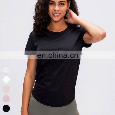 Ready To Ship RTS 1 Pcs Wholesale Women Tie Up Yoga Tank Top T-Shirt Custom Logo Sportswear Sports Wear For Fitness Gym Sport photo-5