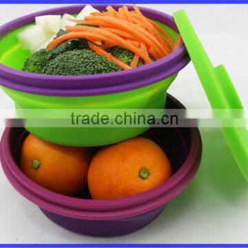 Floding Collapsible Silicone Take Away Lunch Box