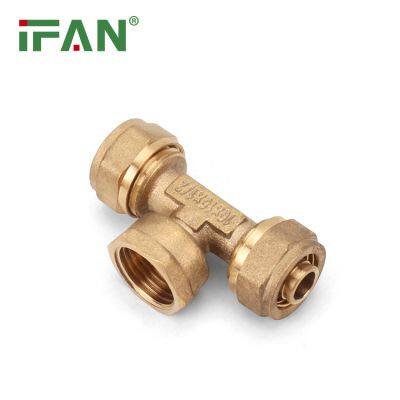 IFAN Manufacturer OEM PEX Brass Compression Fittings Female Tee T25×1F×25