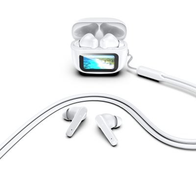 UI TWS Bluetooth V5.3 Earbuds With LED Display Screen Keychain Wireless Lanyard Anti-Rope Earphones Headset photo-2