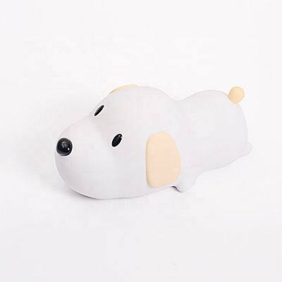 Drop Shipping Dog Night Light Silicone LED Lamp Colorful Rabbit Shaped Touch Sensor USB Charging Silicon For Kids Gift Sleeping photo-5