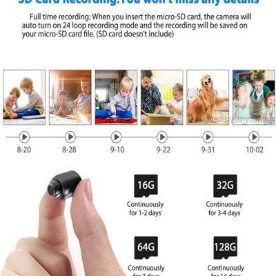 X5 Mini WiFi Camera 1080P HD Night Vision Included Motion Detection Remote Monitoring 160° Wide Angle Micro Baby Monitor for Security w Cell App photo-4