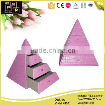 2016 New Design Triangular Pyramidal Shaped Desk Top Storage Box