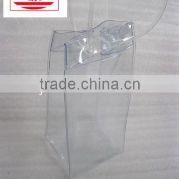 OEM / Processing plastic Wine Bags clear PVC Red Wine Bag with handle