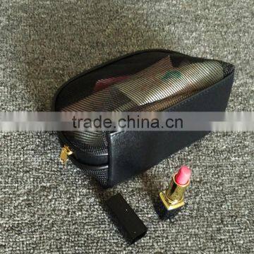 Semicircular Transparent Makeup Bags Black Net Hollow Cosmetic Bag Makeup Websites photo-3