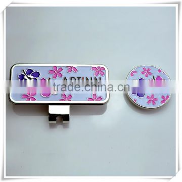 promotional golf club delicate and pretty high quality polish metal golf hat clip 1605