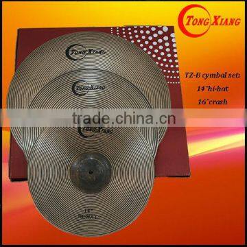 TZ-B cymbal set:14"hi-hat 16"crash 20"ride