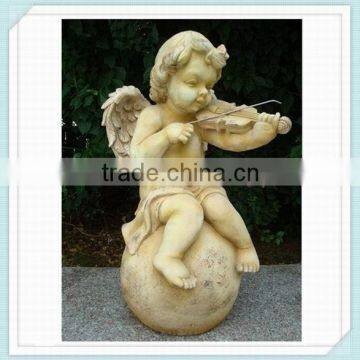 Garden Little Violinist Boy Angel Statue photo-3