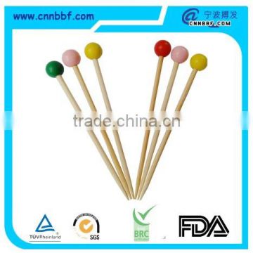 Hot selling wooden fruit stick with colorful ball