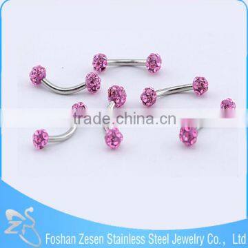China Manufacturer Piercing Medical Steel Purple Crystal Custom Eyebrow Rings photo-4