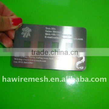 Hongao Stainless Steel Etching Visit Card Supply