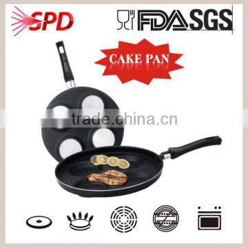 pressed cake pan with non-stick coating riveting long handle