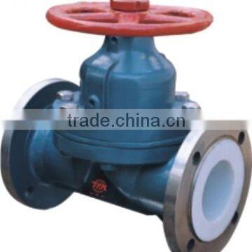 Weir type Teflon Lined Diaphragm Valve Flange