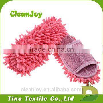 Lint Free Reusable floor cleaning shoes Pink Ultra Soft Mop Slippers