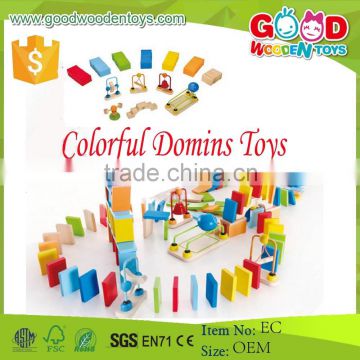 Wholesale Eco-Friendly Hardwood Material 107pcs/set Domino Kids Toys