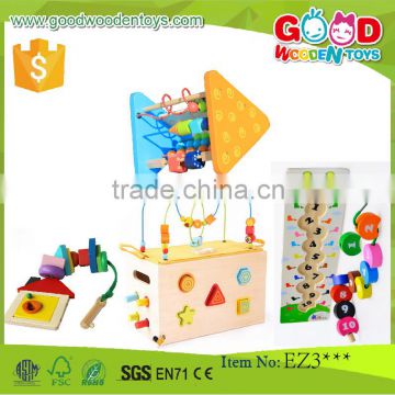 EN71 high quality wooden beads toys OEM/ODM educational colorful wood gift toys for kids