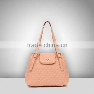 S024 Good Price PU Bags Checked Leather Handbags Maker in China