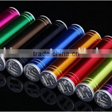 Portable mobile phone cylinder power bank with led torch