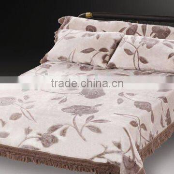 100% ployester plush mink fluffy blanket set