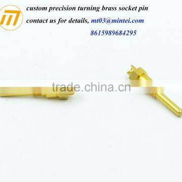 custom precision gold plated brass socket pin