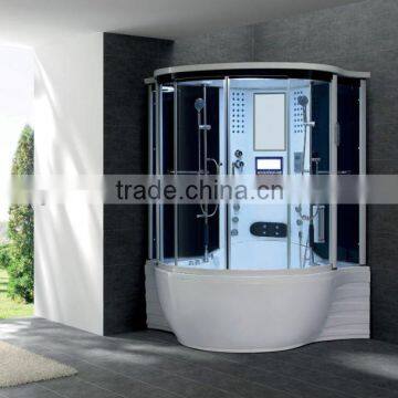 Steam shower room with tempered glass sliding door Acrylic bathtub portable shower G168