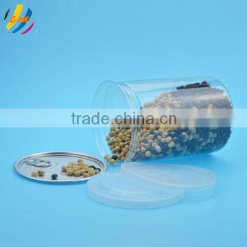 Eco-friendly trasparent plastic pet can for dried fruit, candy ,snack food .