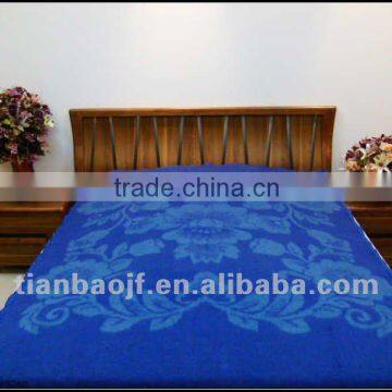 Cheapest mix material jacquard recycled blanket-blue