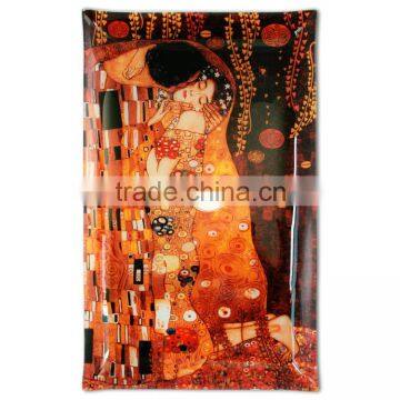 CARMANI Glass Plate 42x28cm The Kiss design Gustav Klimt