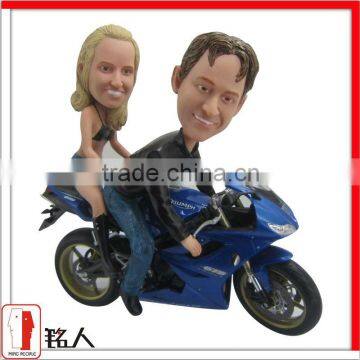 custom cool couple bobble head on motorbike for 2015 Valentine