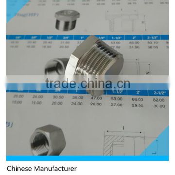 304/316 Stainless Steel Threaded Plug Fitting,Hex Solid Plug Male Thread