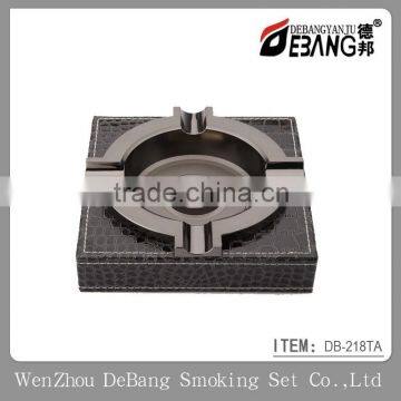 Square leather grey wholesale cigar ashtrays from china