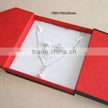 Red color cardboard paper necklace gift jewelry box, jewelry gift box,jewelry gift boxes like book style