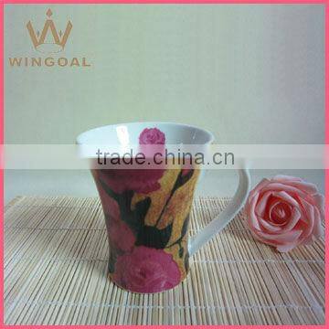 porcelain mug with decal,Ceramic mug cup