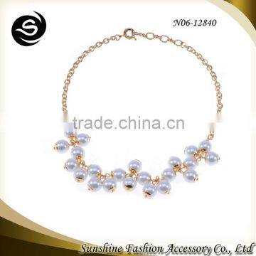 Fashional attactive gold pearl necklace jewelry/customied designs are available