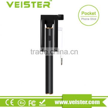 Veister 2016 New products 2016 Extendable pocket size classical camera selfie stick with 3.5MM Audio cable