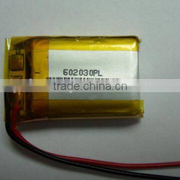 3.7v 300mah 602030 rechargeable battery / 602030 li polymer battery