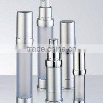 Plastic Cosmetic Packaging, Oval Acrylic Cream Jar and Airless Lotion Bottle