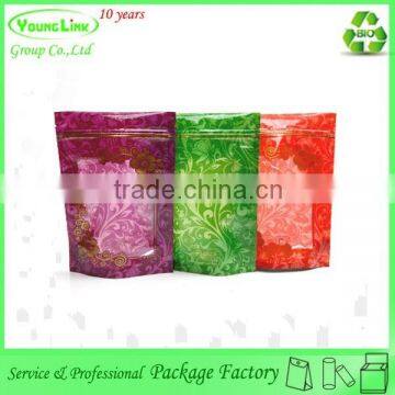 Zipper plastic nuts packaging bag with different colors